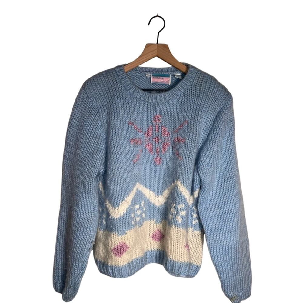 VINTAGE SANTA CRUZ SAN FRANCISCO chunky knit wool blend pastel cozy sweater L